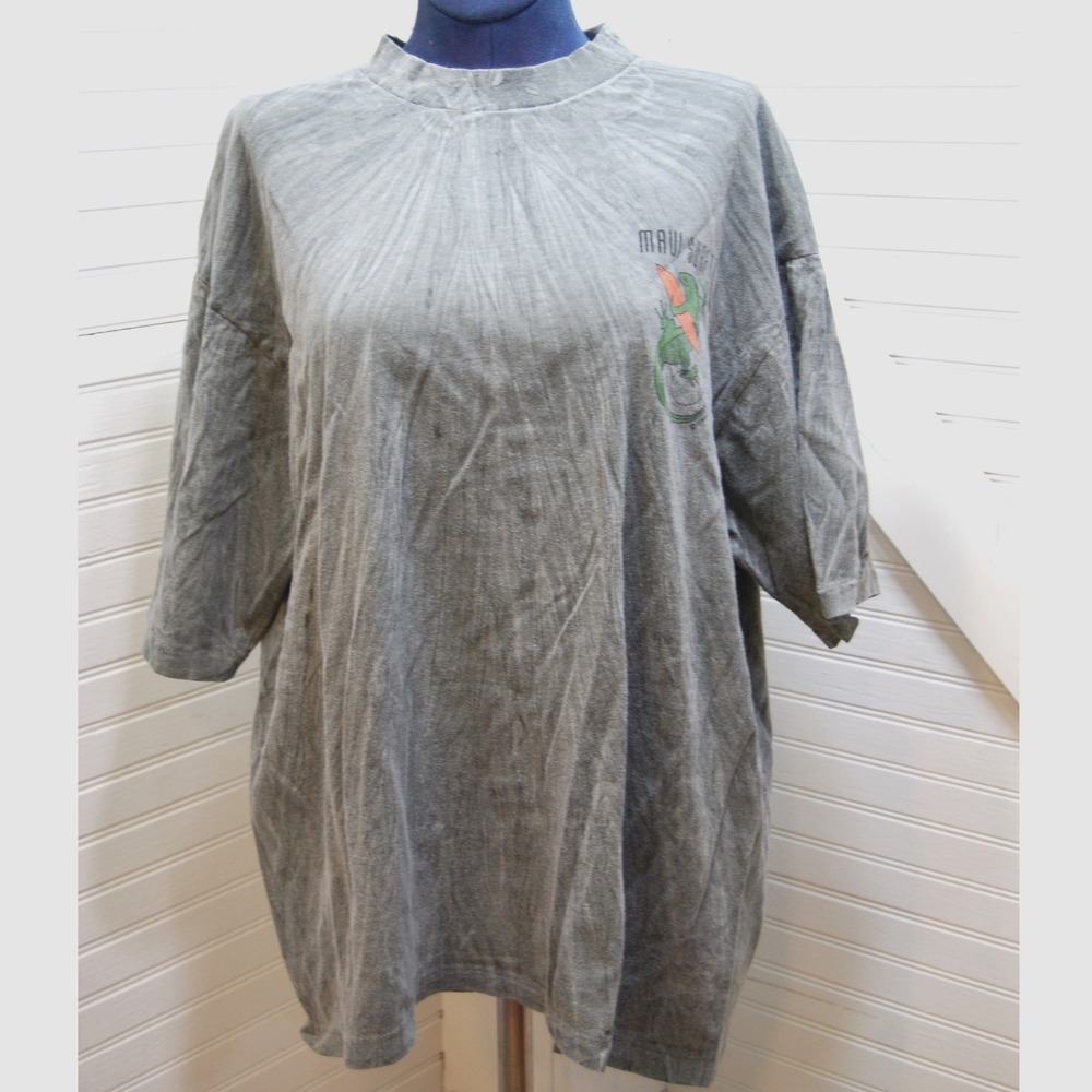 Vintage Crazy Shirts Hawaii t-shirt Men's Large‎ Maui Surf Co Gecko 90s Cropped